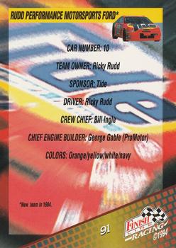 1994 Finish Line #91 Ricky Rudd's Car Back