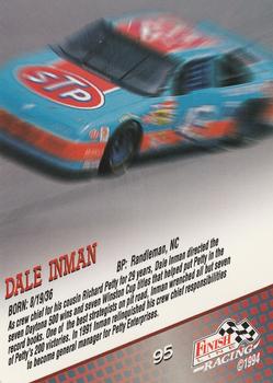 1994 Finish Line #95 Dale Inman Back