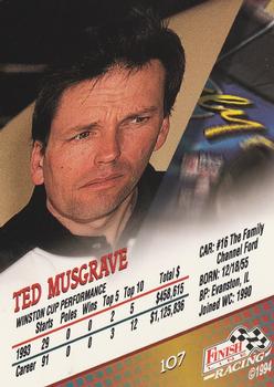1994 Finish Line #107 Ted Musgrave Back