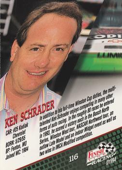 1994 Finish Line #116 Ken Schrader Back