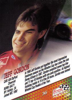 1994 Finish Line #36 Jeff Gordon Back