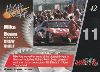 1994 Wheels High Gear #42 Mike Beam Back