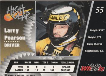 1994 Wheels High Gear #55 Larry Pearson Back