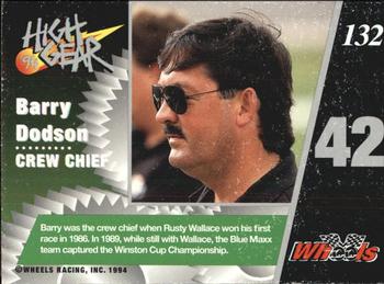 1994 Wheels High Gear #132 Barry Dodson Back