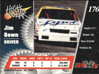 1994 Wheels High Gear #176 Jim Bown Back