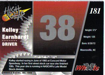 1994 Wheels High Gear #181 Kelley Earnhardt Back