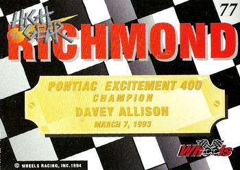1994 Wheels High Gear #77 Davey Allison Back