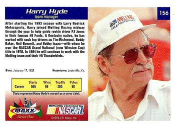1994 Maxx #156 Harry Hyde Back