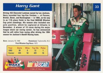 1994 Maxx #33 Harry Gant Back
