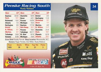 1994 Maxx #34 Penske Racing South Back