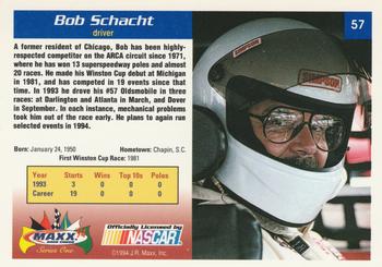 1994 Maxx #57 Bob Schacht Back