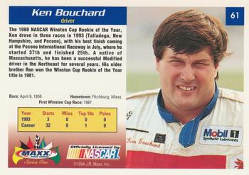 1994 Maxx #61 Ken Bouchard Back