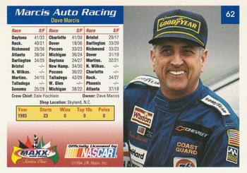 1994 Maxx #62 Marcis Auto Racing Back