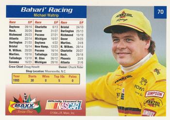 1994 Maxx #70 Bahari' Racing Back