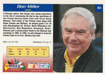 1994 Maxx #86 Don Miller Back
