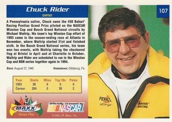 1994 Maxx #107 Chuck Rider Back