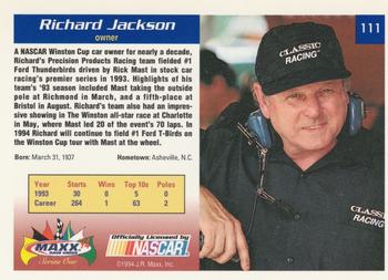 1994 Maxx #111 Richard Jackson Back