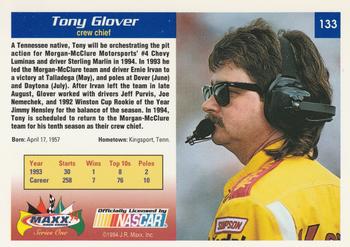 1994 Maxx #133 Tony Glover Back