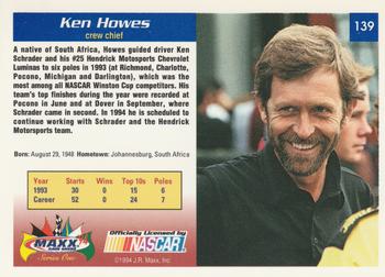 1994 Maxx #139 Ken Howes Back