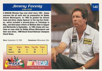 1994 Maxx #140 Jimmy Fennig Back