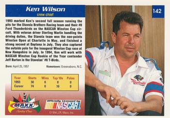 1994 Maxx #142 Ken Wilson Back