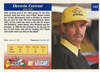 1994 Maxx #155 Dennis Connor Back