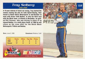 1994 Maxx #159 Troy Selberg Back