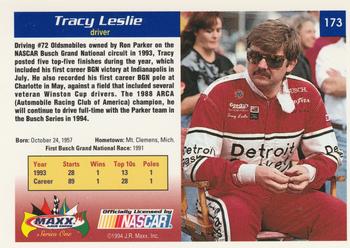 1994 Maxx #173 Tracy Leslie Back