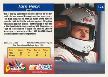1994 Maxx #174 Tom Peck Back