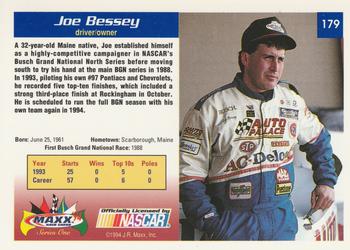 1994 Maxx #179 Joe Bessey Back