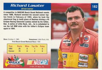 1994 Maxx #182 Richard Lasater Back