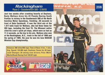 1994 Maxx #208 Rockingham - Race 2 Back