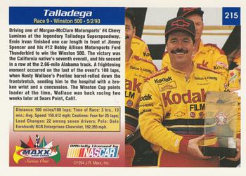 1994 Maxx #215 Talladega - Race 9 Back