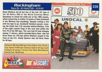 1994 Maxx #235 Rockingham Back