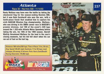 1994 Maxx #237 Atlanta - Race 30 Back