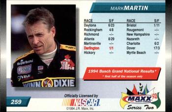 1994 Maxx #259 Mark Martin's Car Back