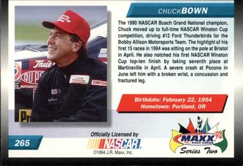 1994 Maxx #265 Chuck Bown Back