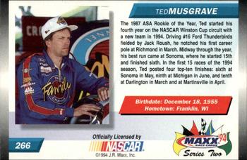 1994 Maxx #266 Ted Musgrave Back