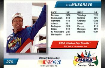 1994 Maxx #276 Ted Musgrave's Car Back