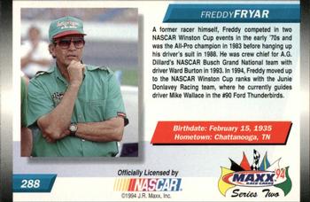 1994 Maxx #288 Freddy Fryar Back