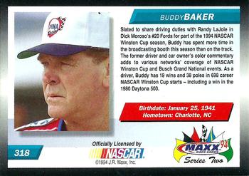 1994 Maxx #318 Buddy Baker Back
