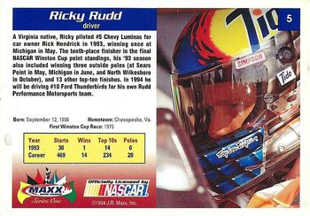 1994 Maxx #5 Ricky Rudd Back