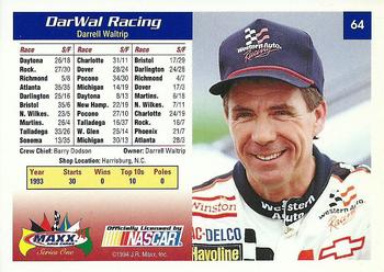 1994 Maxx #64 DarWal Racing Back