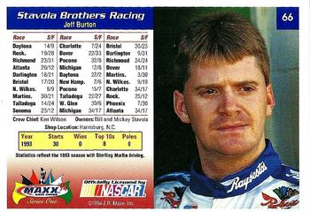 1994 Maxx #66 Stavola Brothers Racing Back