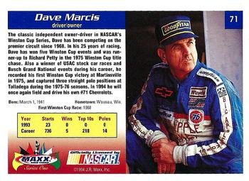 1994 Maxx #71 Dave Marcis Back