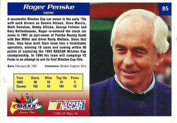 1994 Maxx #85 Roger Penske Back