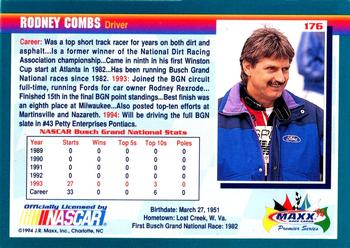 1994 Maxx Premier Series #176 Rodney Combs Back