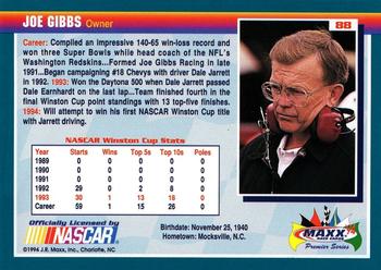 1994 Maxx Premier Series #88 Joe Gibbs Back