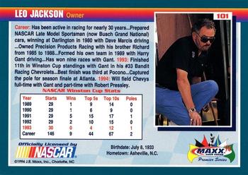 1994 Maxx Premier Series #101 Leo Jackson Back
