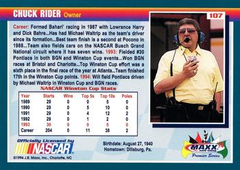 1994 Maxx Premier Series #107 Chuck Rider Back